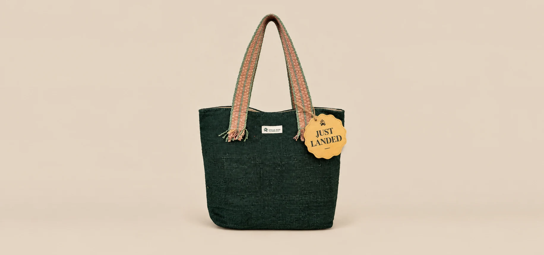 Spread Maya Joyful hemp tote bag black color, ethically handmade in Nepal