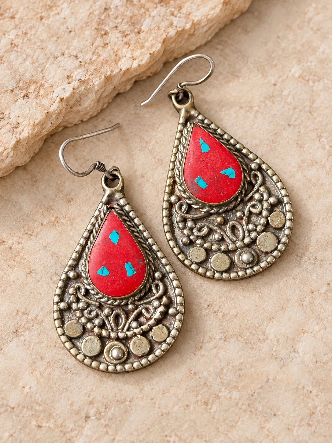 red teardrop earring spreadmaya