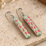 Sage Golden Paisley Drop Earrings