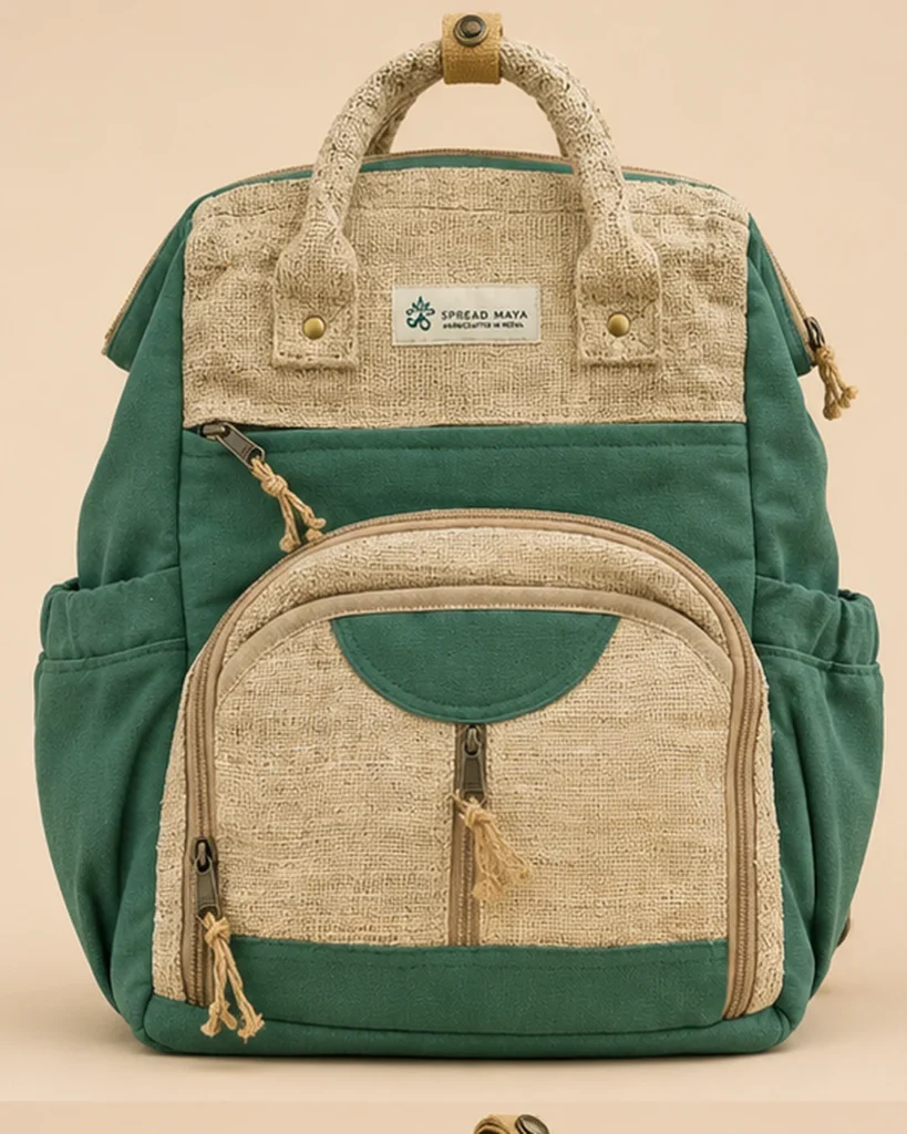 front view of eucalyptus backpack