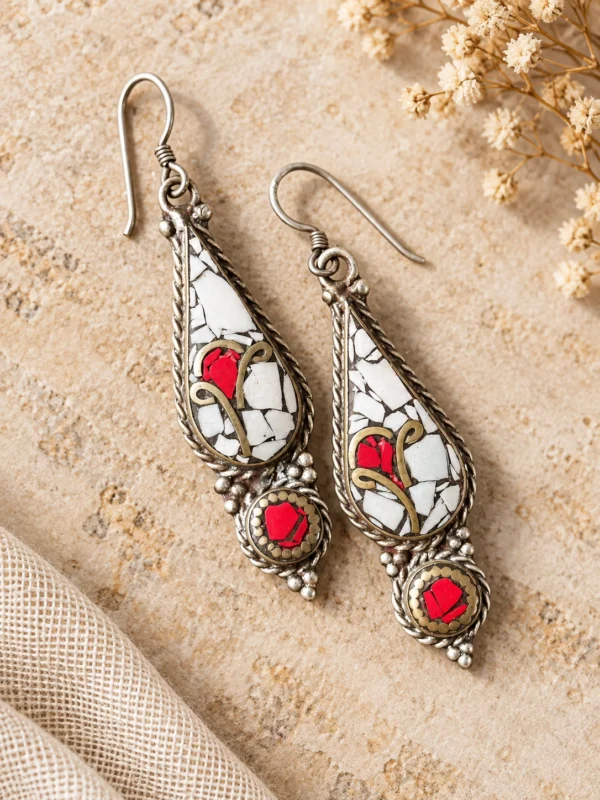 sterling silver earring displayed