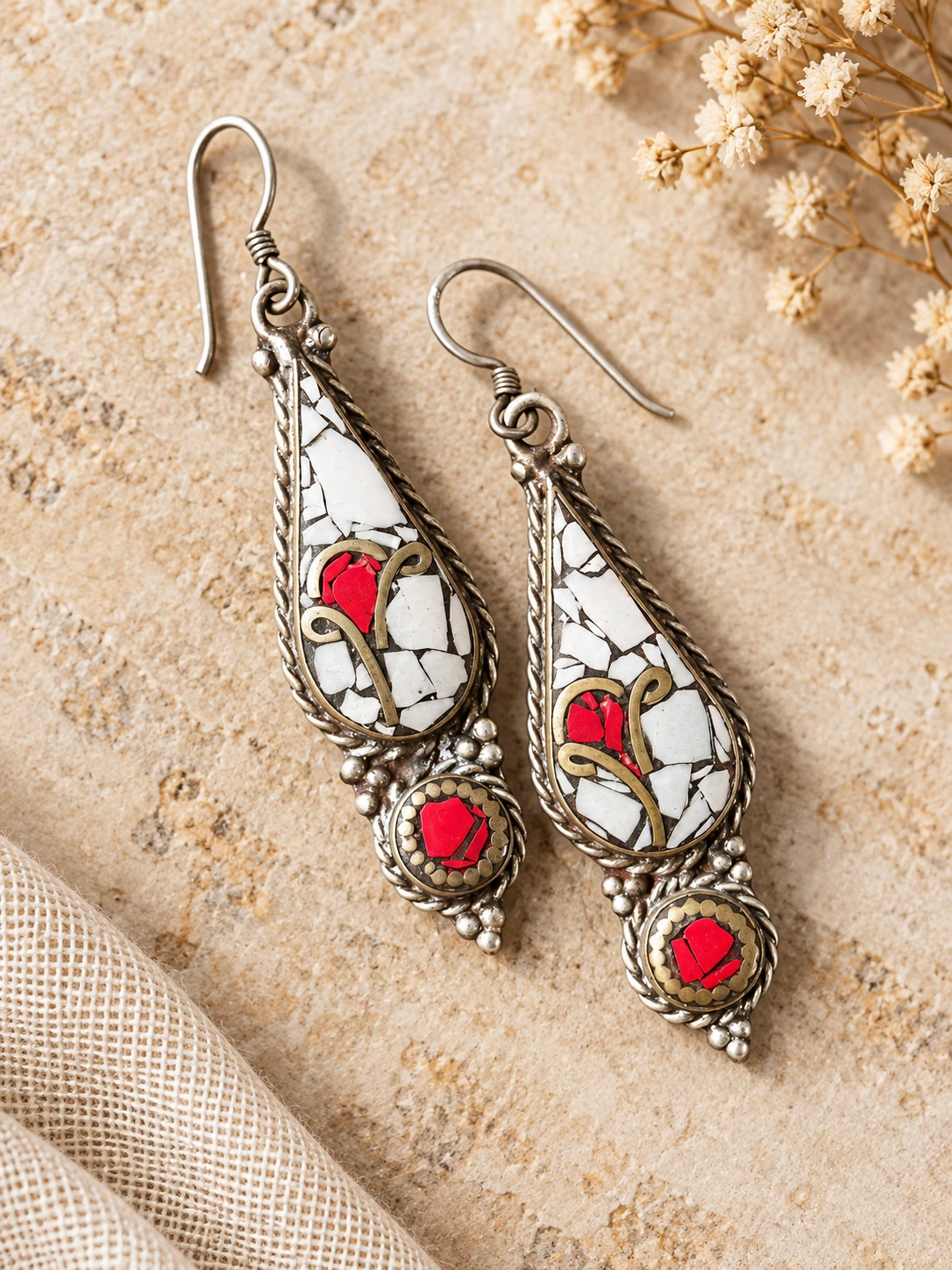 sterling silver earring displayed